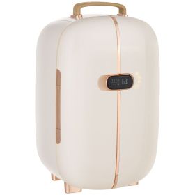 HOMCOM Portable Skincare Fridge with LED Display, 12L Mini Fridge for Beauty, Makeup and Cosmetics, Small Refrigerator Cooler for Bedroom, Home O