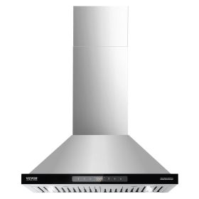 VEVOR Wall Mount Range Hood, 30 inch Chimney-Style Ceiling Mount Vent, 800 CFM Stainless Steel Kitchen Stove Hood with Gesture & Touch Control
