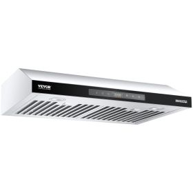 VEVOR Under Cabinet Range Hood, 30 Inch Kitchen Vent Hood, 900CFM Dual Motors Stainless Steel Stove Hood, with Gesture & Touch Control, LED Light