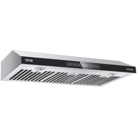 VEVOR Under Cabinet Range Hood, 36 Inch Kitchen Vent Hood, 900CFM Dual Motors Stainless Steel Stove Hood, with Gesture & Touch Control, LED Light