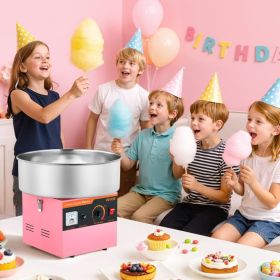 Commercial Cotton Candy Machine Electric Sugar Floss Maker Stainless Steel Pink (Option: Pink)